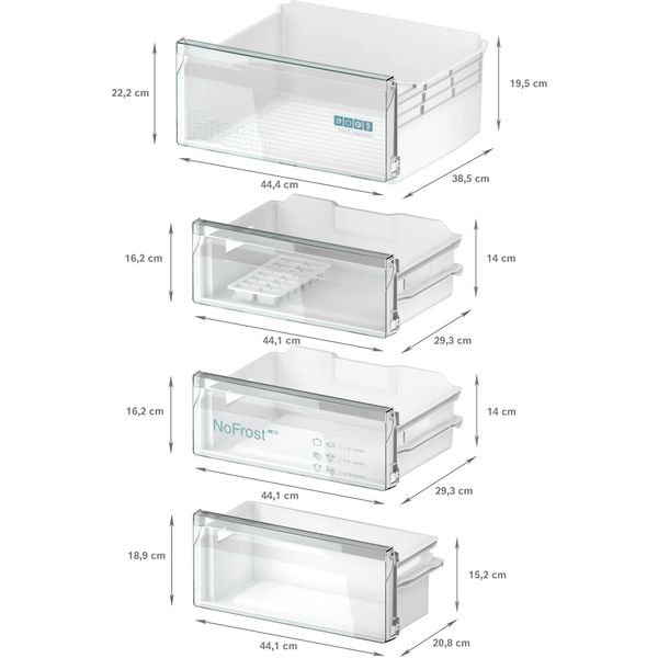 KI96NNSE0 iQ100 Inbouw koel-vriescombinatie 193.5 x 54.1 cm Sleepdeur 