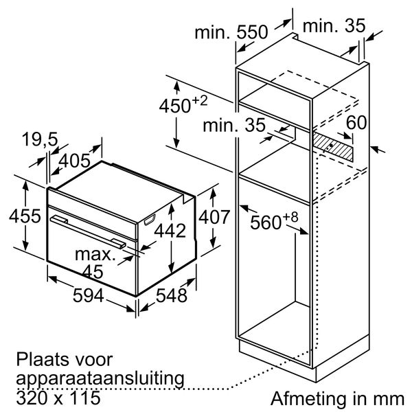 CS736G1B2 combi-stoomoven Zwart 