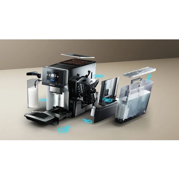 Siemens TQ713R03 espresso volautomaat EQ700 integral edelstaal, Waterreservoir