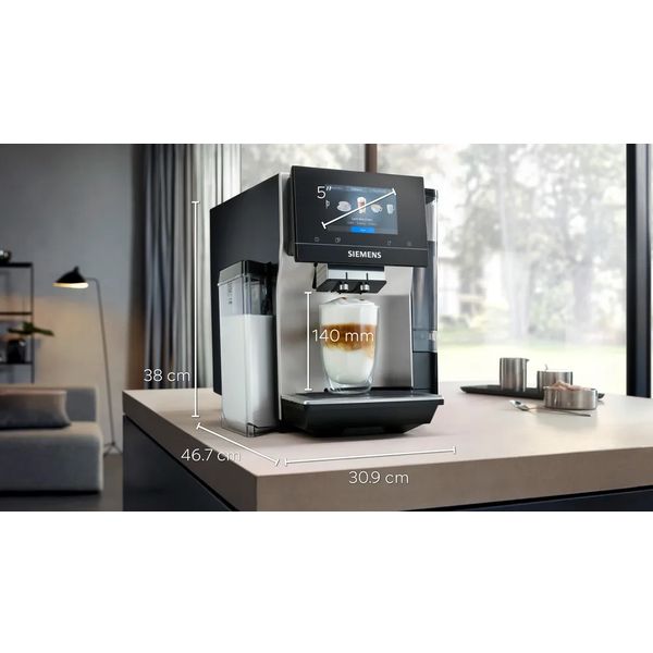 Siemens TQ713R03 espresso volautomaat EQ700 integral edelstaal, Waterreservoir