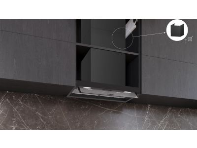 LJ65BCC60 iQ300 Geïntegreerde design dampkap 60 cm helder glas, Matzwart