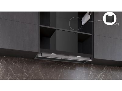 LJ85BCC60 iQ300 Geïntegreerde design dampkap 80 cm helder glas, Matzwart