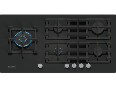 EP9A6MI40 iQ500 Gaskookplaat 90 cm Hardglas, Zwart