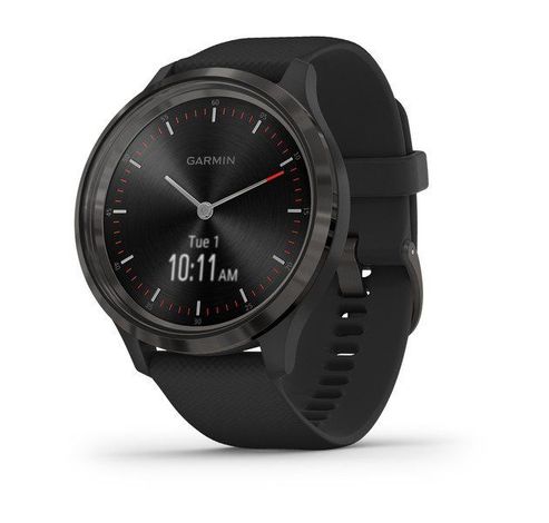 Vivomove 3 Sport Gunmetal met zwarte siliconen Band  Garmin