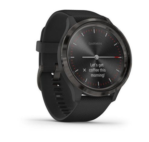 Vivomove 3 Sport Gunmetal met zwarte siliconen Band  Garmin