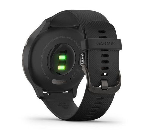 Vivomove 3 Sport Gunmetal met zwarte siliconen Band  Garmin