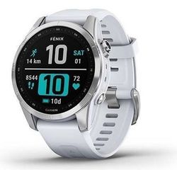 Garmin Fenix 7S Zilver 42mm met Whitestone band