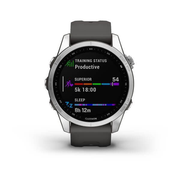 Garmin Fenix 7S Zilver 42mm met Graphite band