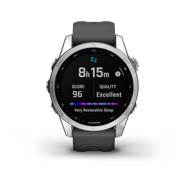 Garmin Fenix 7S Zilver 42mm met Graphite band