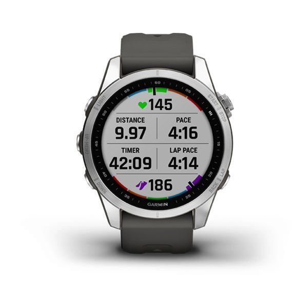 Garmin Fenix 7S Zilver 42mm met Graphite band