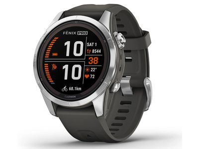 Fenix 7S Pro Solar, Zilver met Graphite polsband (42mm)