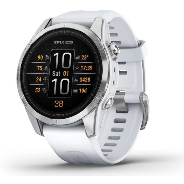 Garmin Epix™ Pro (Gen 2) Zilver met Whitestone polsband (42mm)