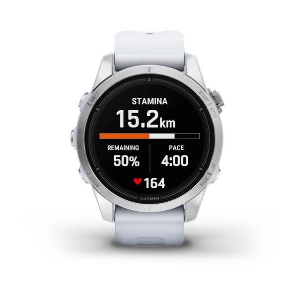 Garmin Epix™ Pro (Gen 2) Zilver met Whitestone polsband (42mm)