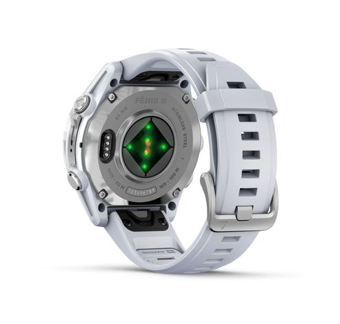 Fenix 8 - 43 mm, AMOLED, Zilver met Whitestone siliconen band  Garmin