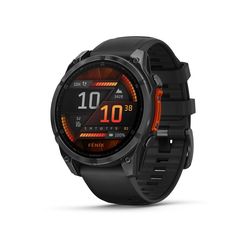 Garmin Fenix 8 - 47 mm, AMOLED, Slate grey met Zwarte siliconen band 