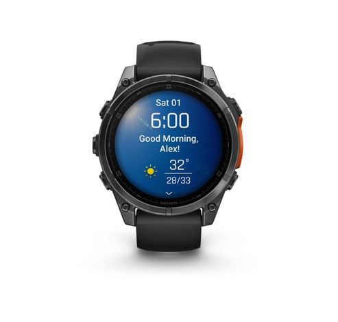 Fenix 8 - 47 mm, AMOLED, Slate grey met Zwarte siliconen band  Garmin