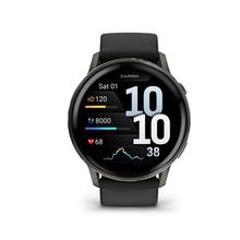 Venu® 4 - 45 mm Slate met Zwarte siliconen band 
