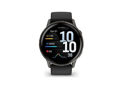 Venu® 4 - 45 mm Slate met Zwarte siliconen band