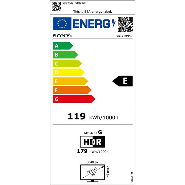 Sony XR-75X95K Bravia XR Mini LED