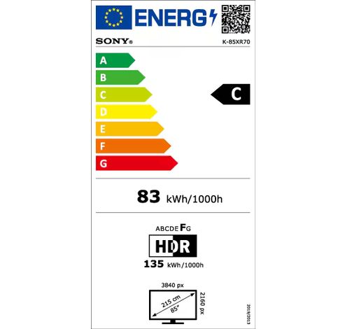 BRAVIA 7 XR Processor Mini-LED 4K Ultra HD High Dynamic Range (HDR) Smart TV (Google TV) 85inch  Sony