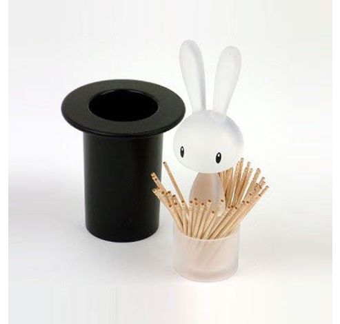 Magic Bunny Tandenstokerhouder Zwart  Alessi