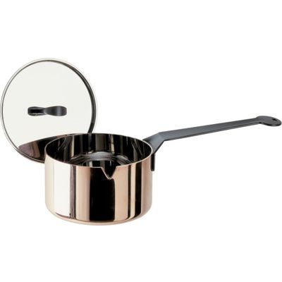 Steelpan 10cm met deksel koper  Alessi