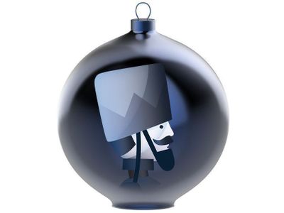 Blue Chirstmas Kerstbal AAA07 5