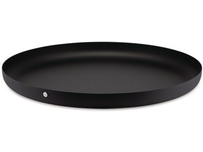 ROUND TRAY TEXTURE BLACK