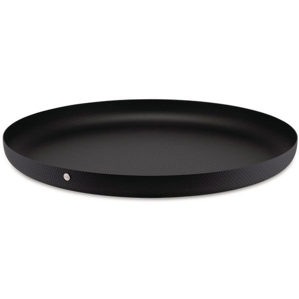 ROUND TRAY TEXTURE BLACK 