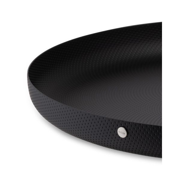 ROUND TRAY TEXTURE BLACK 