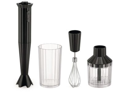 Plissé handblender set Zwart