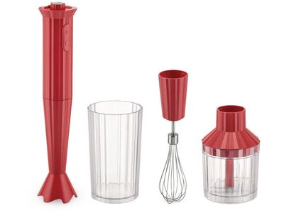 Plissé handblender set Rood