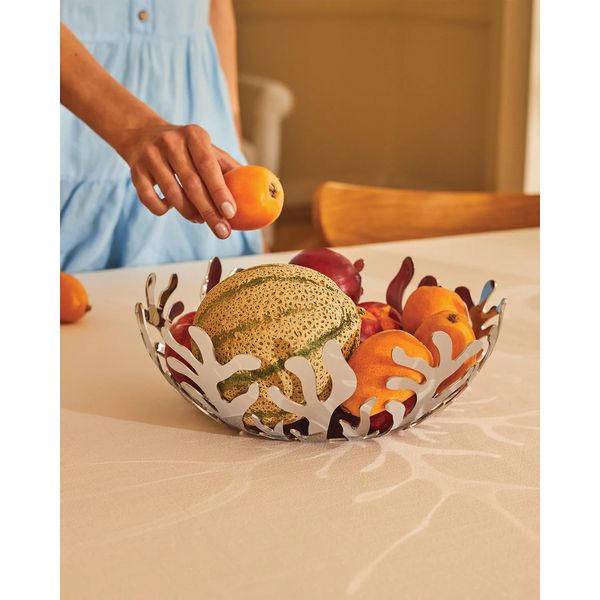 Mediterraneo Fruit bowl in steel coloured with epoxy resin, green. 