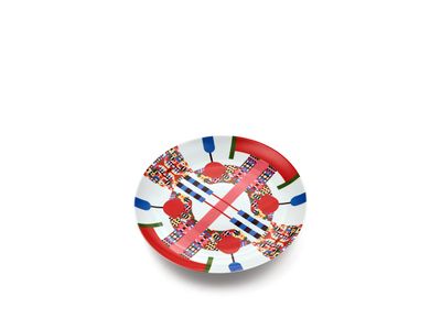 Holyhedrics Pastry plate in decorated porcelain.