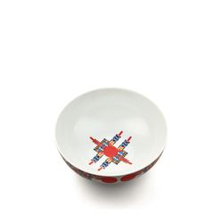 Alessi Holyhedrics Pastry and nut bowl in decorated porcelain. 