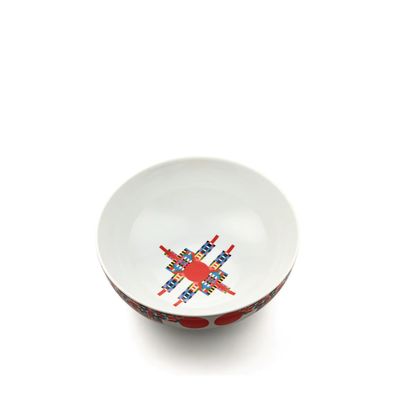 Holyhedrics Pastry and nut bowl in decorated porcelain.  Alessi