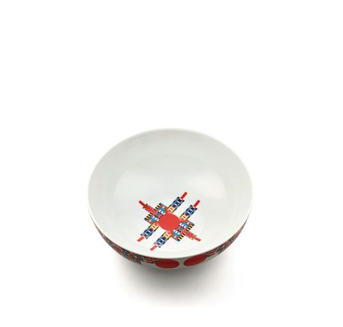 Holyhedrics Pastry and nut bowl in decorated porcelain.  Alessi