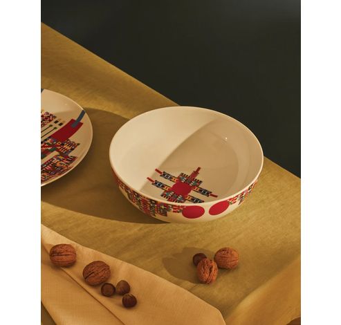 Holyhedrics Pastry and nut bowl in decorated porcelain.  Alessi