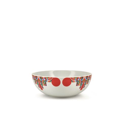 Holyhedrics Pastry and nut bowl in decorated porcelain.  Alessi