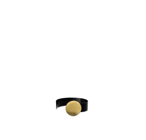 Acta Bracelet in steel, coated with hypoallergenic PVD, gold and black.  Alessi