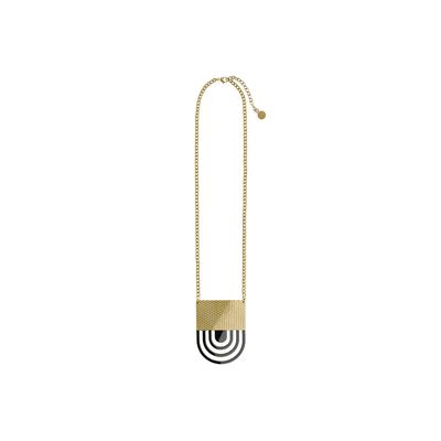 Fresia Necklace in steel, coated with hypoallergenic PVD, gold and black.  Alessi