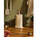 Mattina Kitchen roll holder in steel coloured with epoxy resin, Dark Grey. Knob in bamboo wood. 