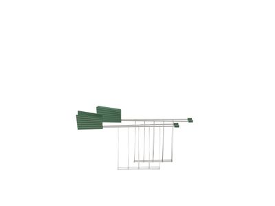 Plissé Set of two toaster racks in steel and thermoplastic resin, green.