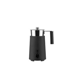 Alessi Plissé Multi-function induction milk frother in thermoplastic resin, black. Jug in 18/10 stainless steel. Swiss plug. 600 W 