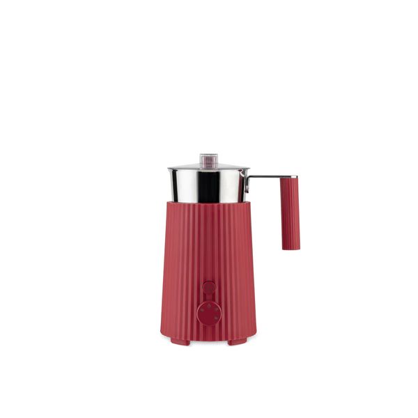 Plissé Multi-function induction milk frother in thermoplastic resin, red. Jug in 18/10 stainless steel. European plug. 600 W 