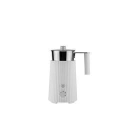 Plissé Multi-function induction milk frother in thermoplastic resin, white. Jug in 18/10 stainless steel. European plug. 600 W 