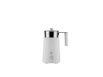 Plissé Multi-function induction milk frother in thermoplastic resin, white. Jug in 18/10 stainless steel. European plug. 600 W