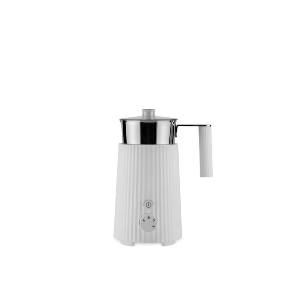 Plissé Multi-function induction milk frother in thermoplastic resin, white. Jug in 18/10 stainless steel. European plug. 600 W 