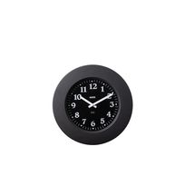 Momento Wall clock in 18/10 stainless steel coloured with epoxy resin, black. 