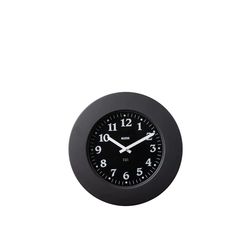 Alessi Momento Wall clock in 18/10 stainless steel coloured with epoxy resin, black. 